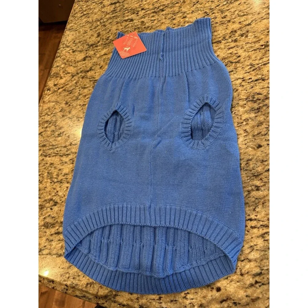 NEW St Johns Bark Dog Coat Cable Knit Sweater Warm Large Gray Red BLue Lot Of 3